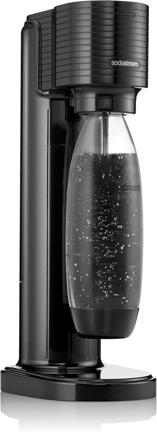 SodaStream Gaia Nero – Gasatore acqua con Quick Connect + 2 Bottiglie 1L e 0,5L e CO₂ 425g