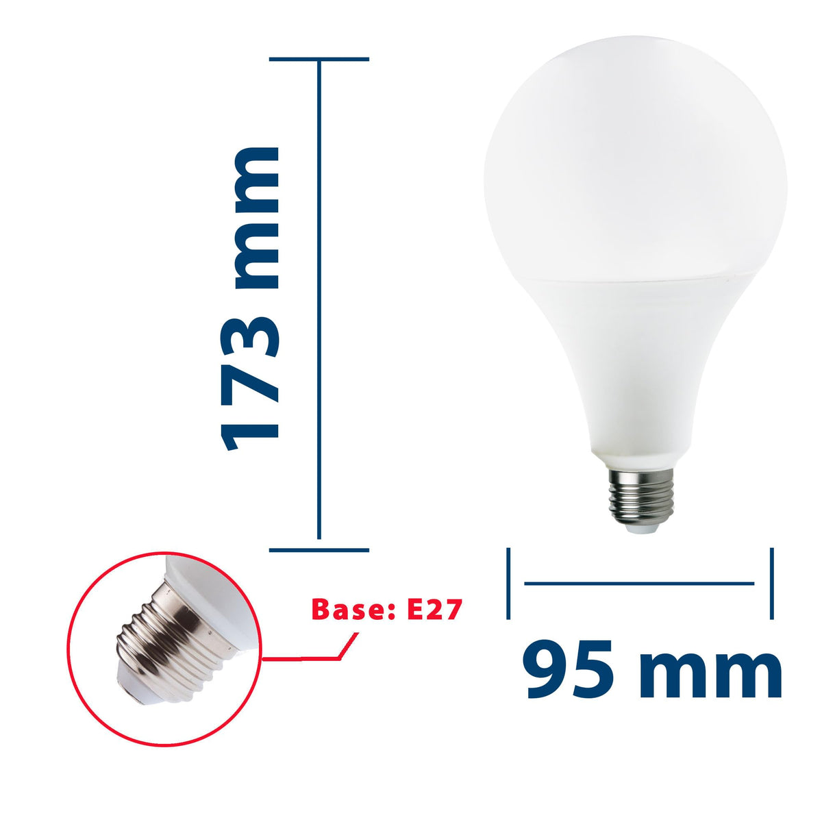 Velamp Lampadina LED A95 LB221S-65K 20W – 2.500 lm, attacco E27 3