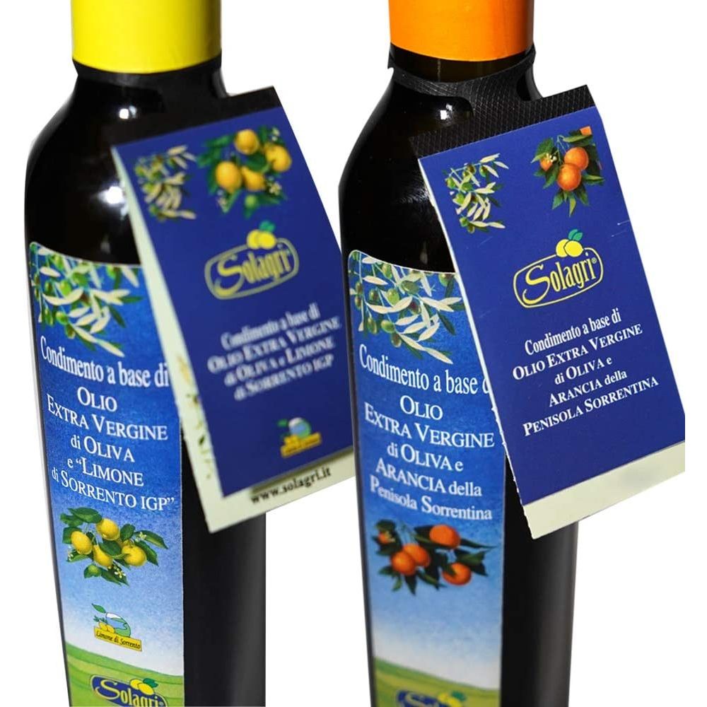 2 Bottiglie Olio Extra Vergine di Oliva e Arance e Limone di Sorrento IGP