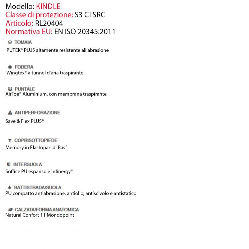 U-Power Scarpa Modello KINDLE S3 CI SRC ESD (Numero 39)