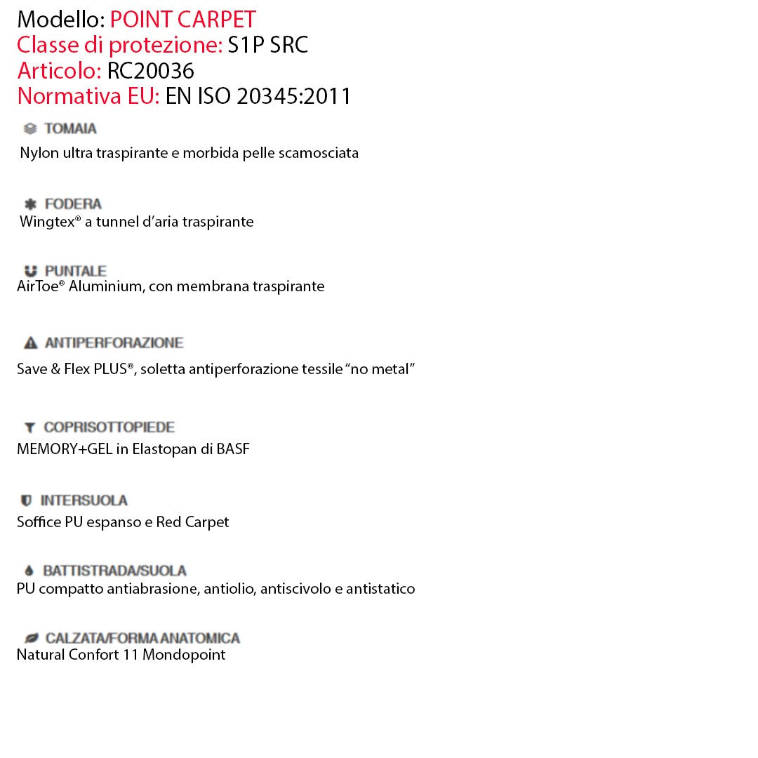 U-Power Scarpa Modello POINT S1P SRC (Numero 39)