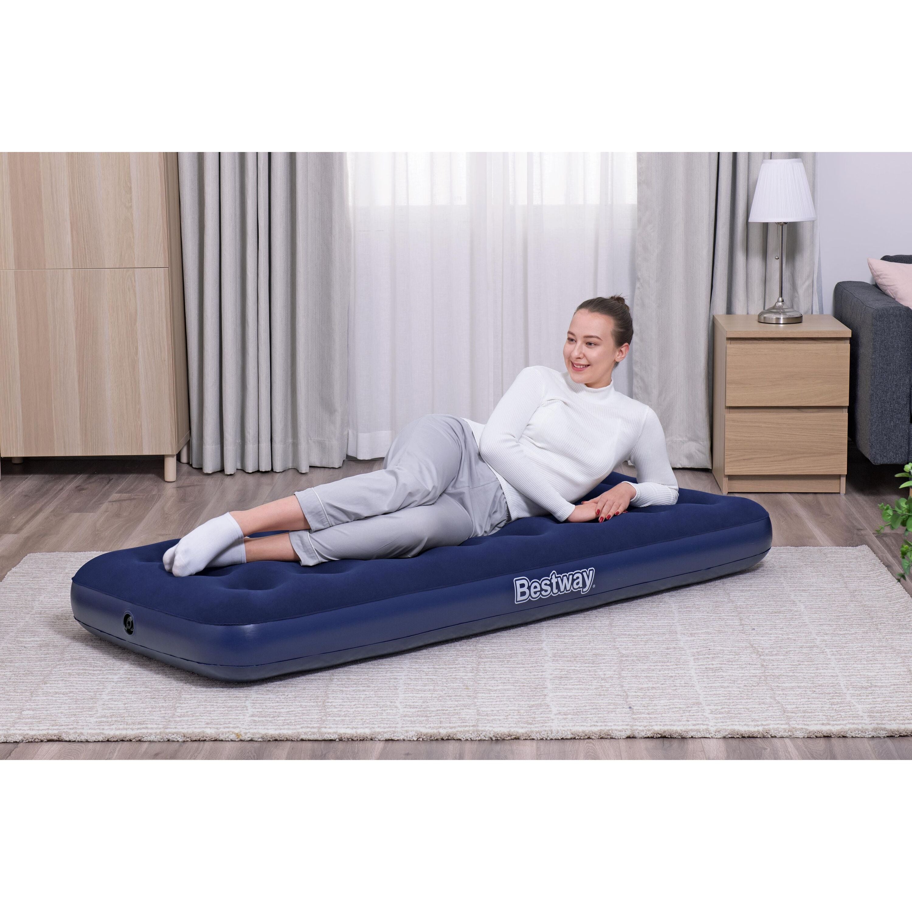 Bestway Materassino Gonfiabile, Singolo, 185 x 76 x 22 cm, Colore Blu