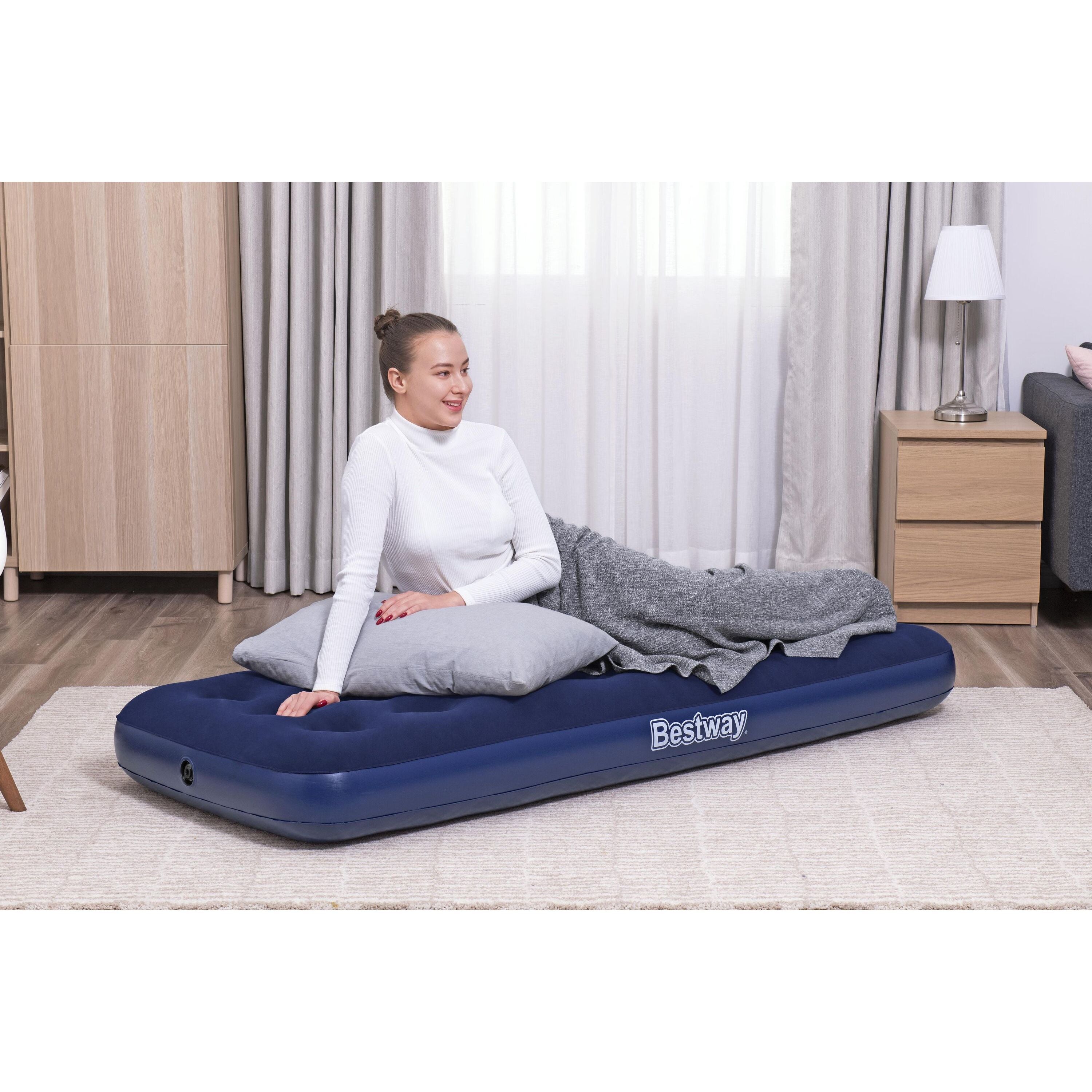 Bestway Materassino Gonfiabile, Singolo, 185 x 76 x 22 cm, Colore Blu