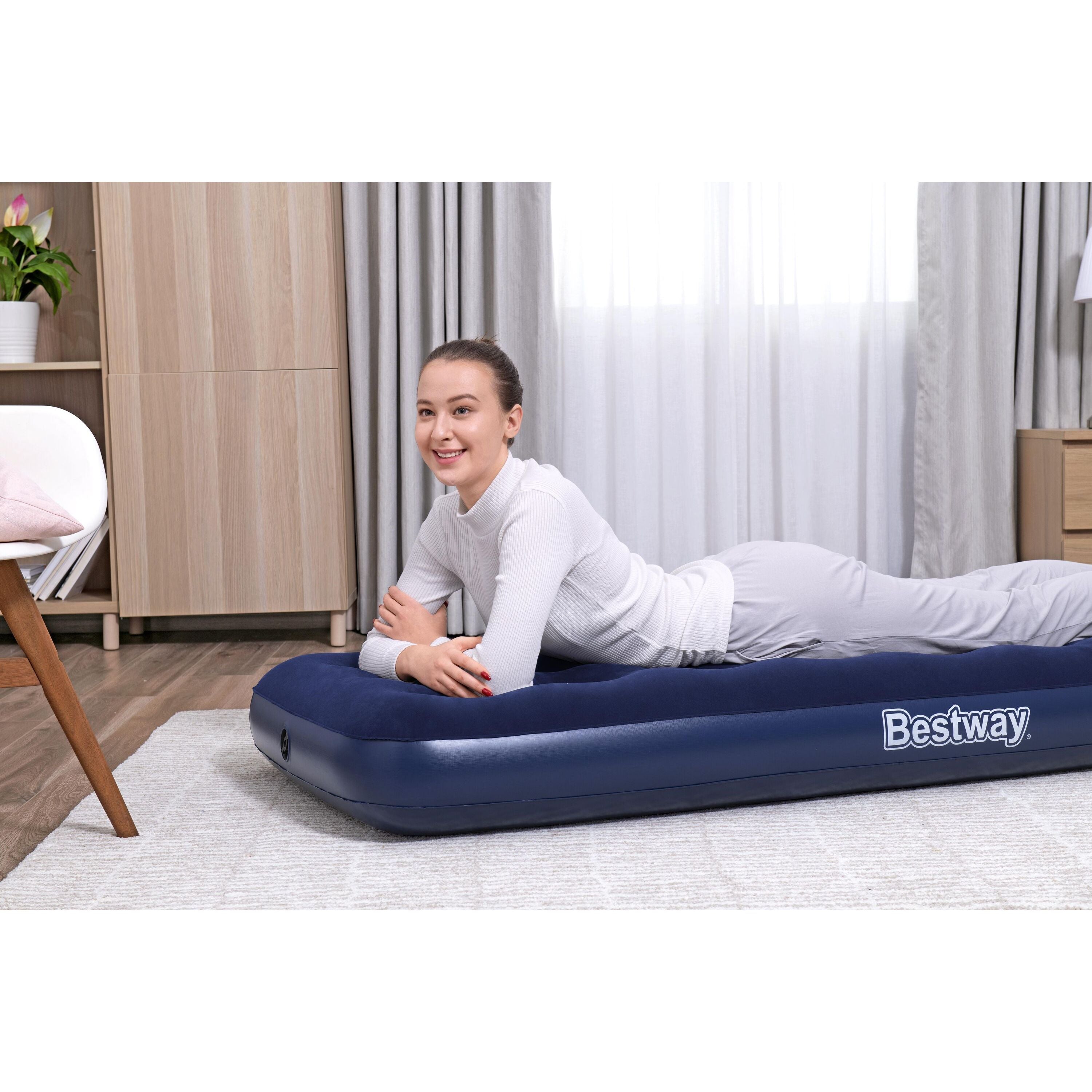 Bestway Materassino Gonfiabile, Singolo, 185 x 76 x 22 cm, Colore Blu