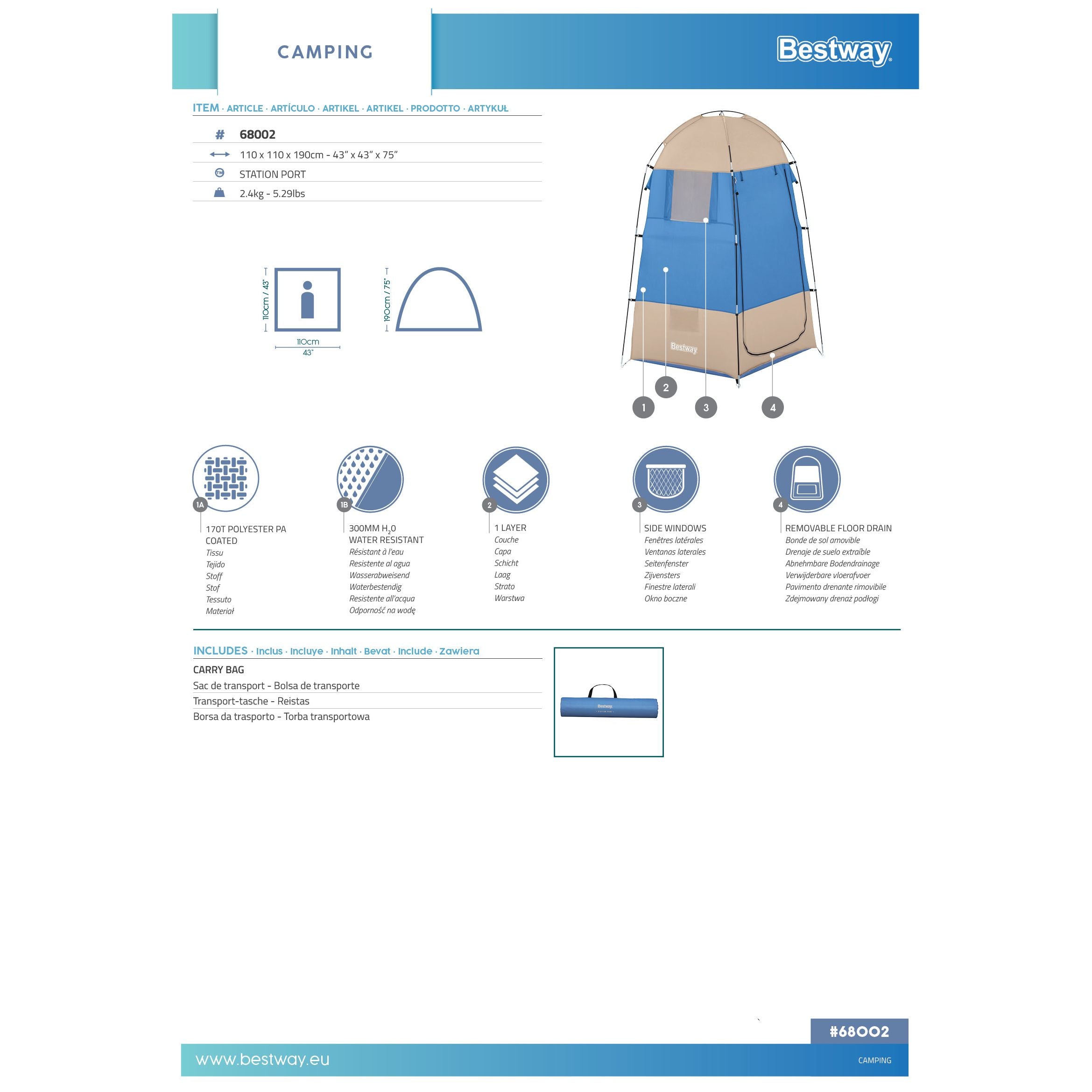 Bestway Spogliatoio Cabina Portatile