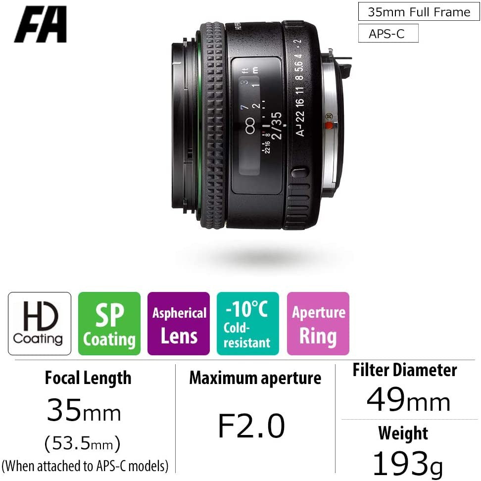 PENTAX Ob. 35mm F2 GARANZIA FOWA 4 ANNI