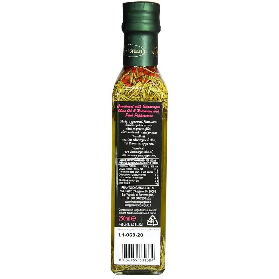 Olio Extravergine D’Oliva Al Rosmarino e Pepe Rosa 250 ml