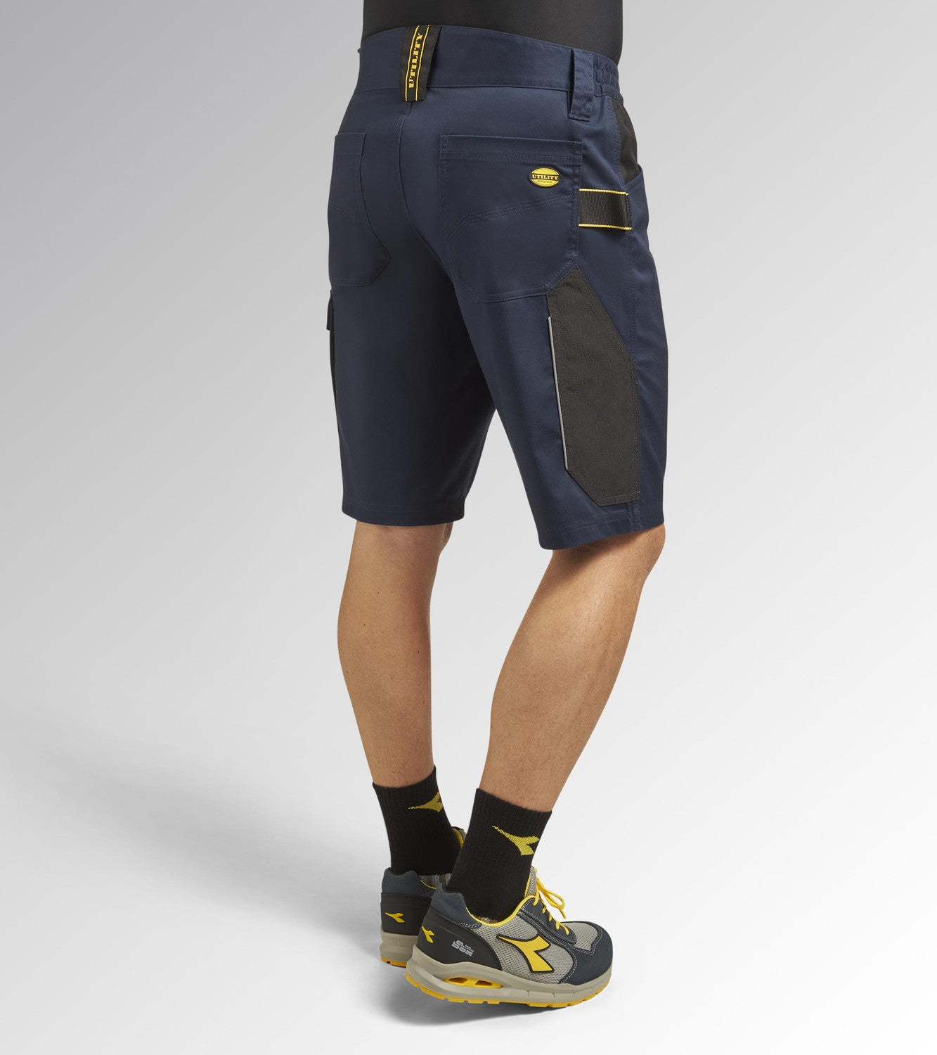 Diadora Utility Bermuda Poly 2.0 – Bermuda Elasticizzato da Lavoro con Dettagli Reflex