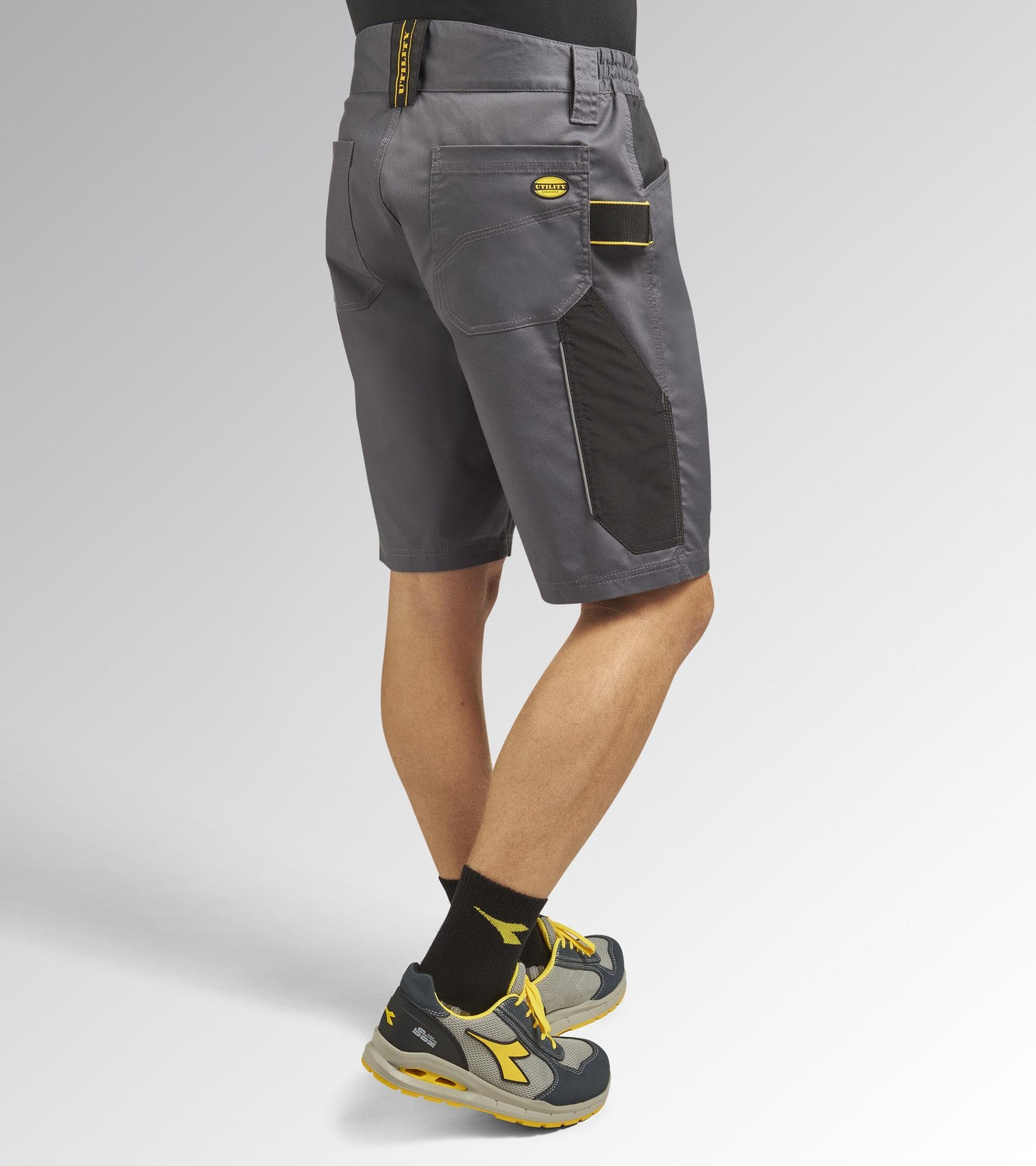 Diadora Utility Bermuda Poly 2.0 – Bermuda Elasticizzato da Lavoro con Dettagli Reflex