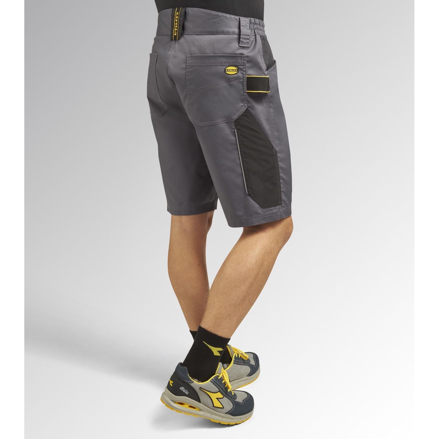 Diadora Utility Bermuda Poly 2.0 – Bermuda Elasticizzato da Lavoro con Dettagli Reflex