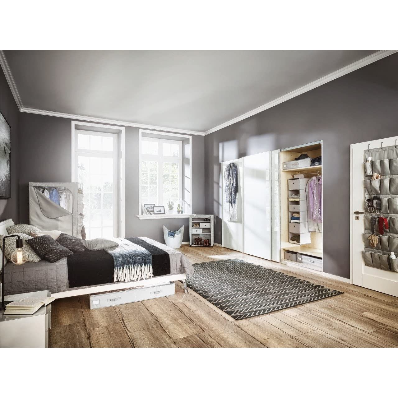 Leifheit Cesto della Biancheria, Tessuto a Maglia Stretta, Grigio