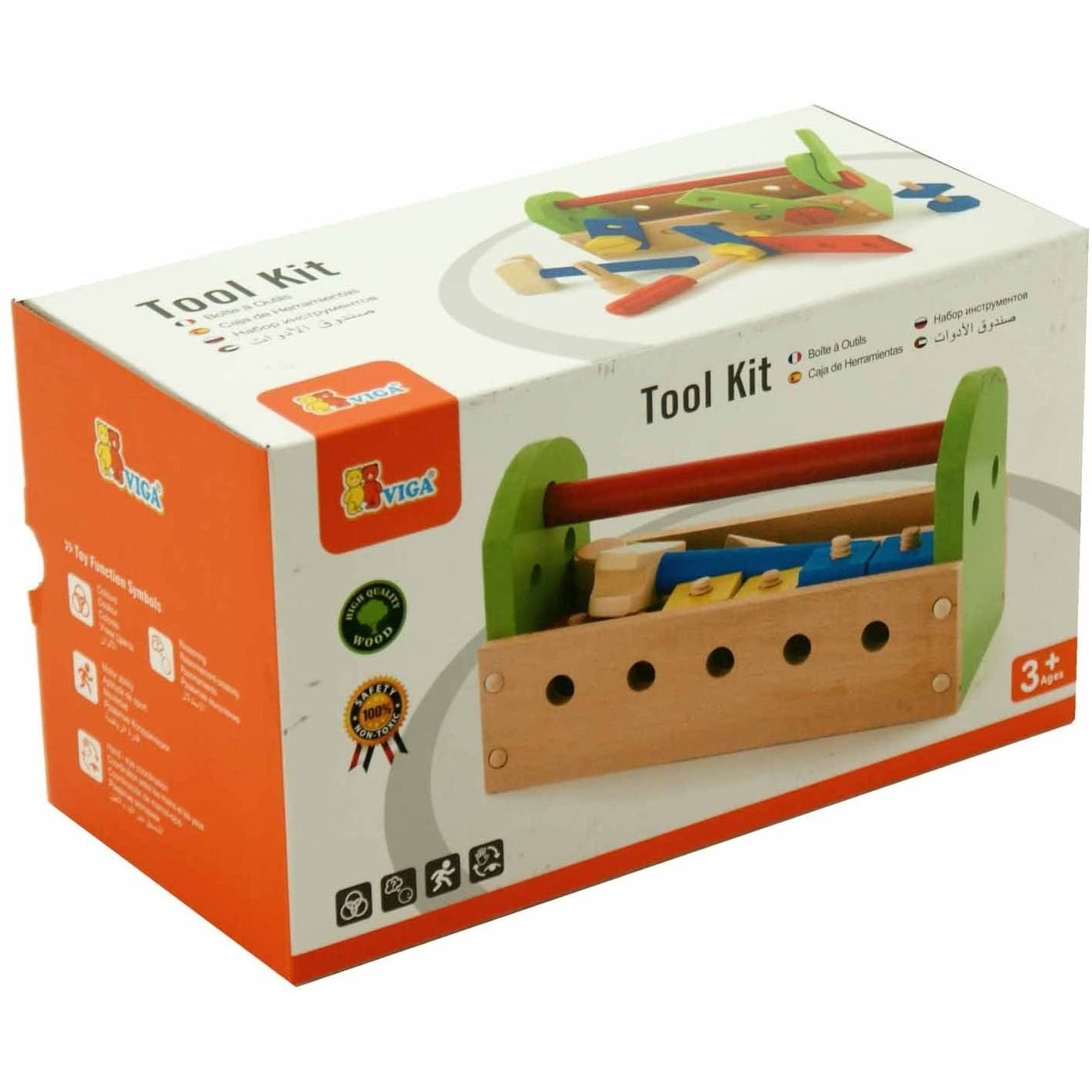 Viga Toys Cassetta Attrezzi Lavoro in Legno