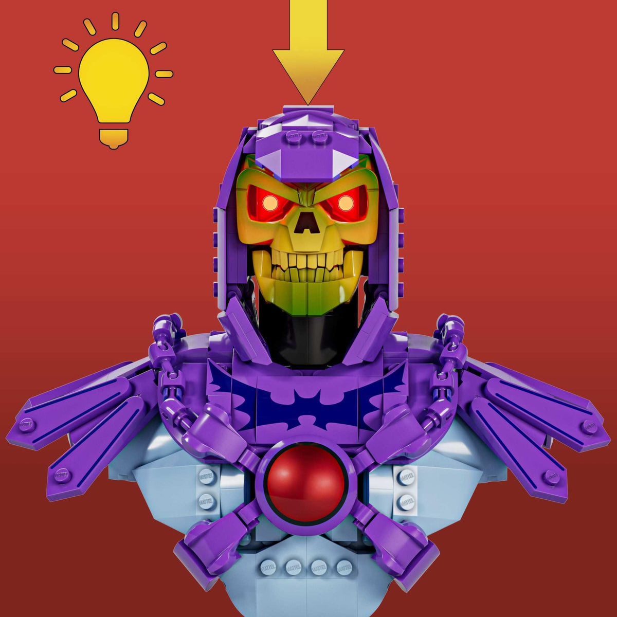 Mattel Brick Shop Masters of the Universe Skeletor Bust, set da costruire 3