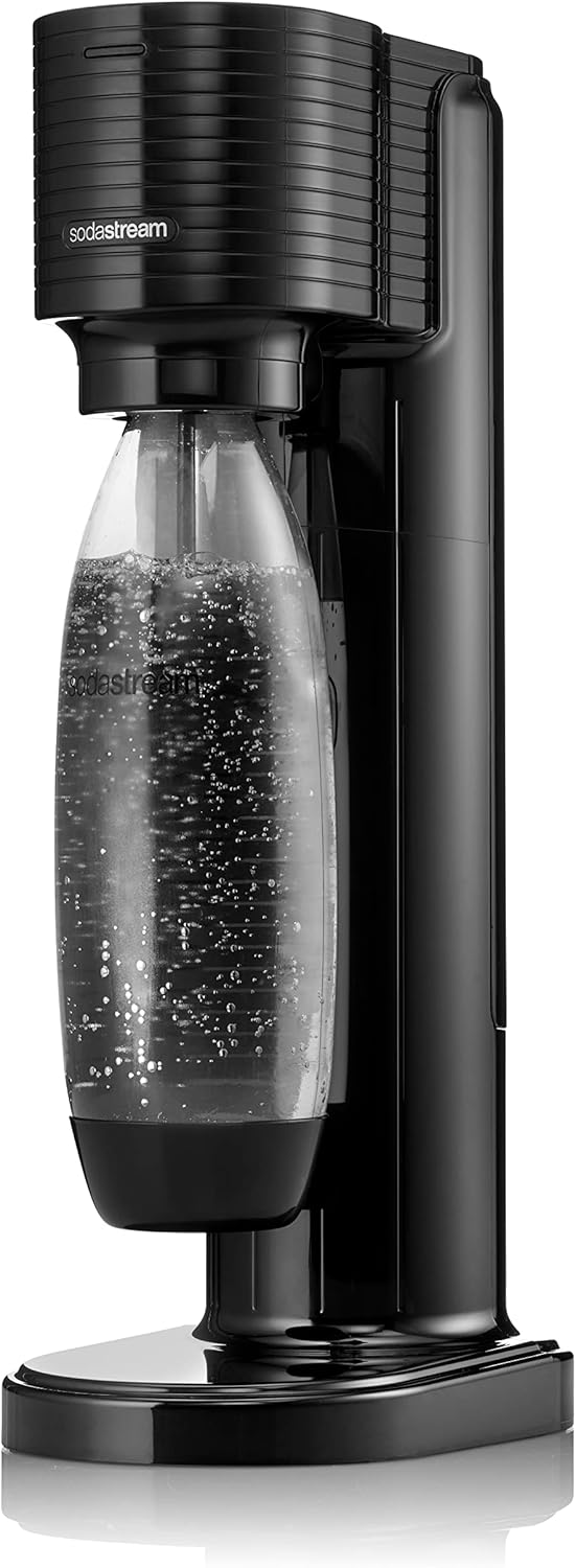 SodaStream Gaia Nero – Gasatore acqua con Quick Connect + 2 Bottiglie 1L e 0,5L e CO₂ 425g