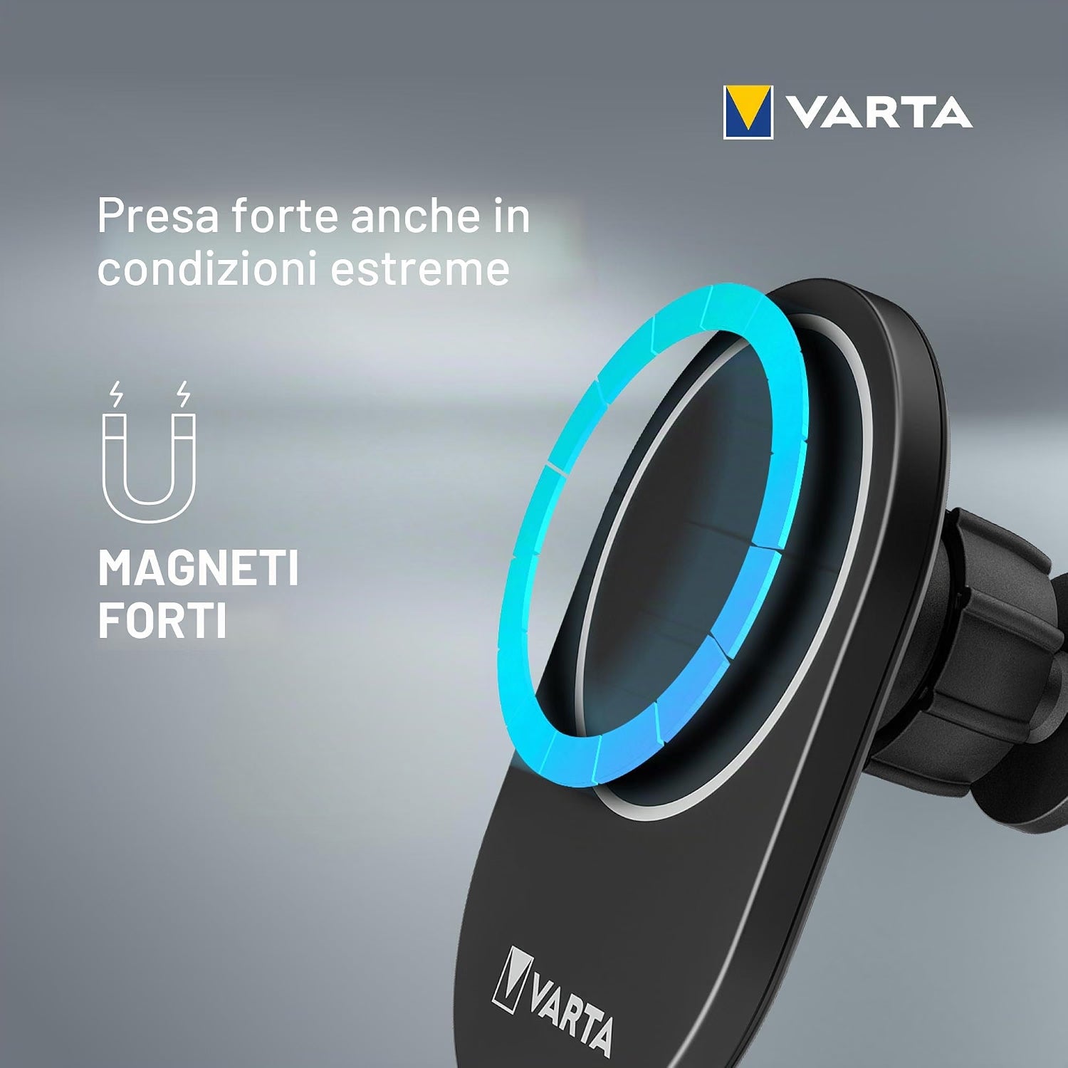 VARTA Mag Pro Caricabatterie Auto Magnetico Wireless 15W con Supporto Smartphone MagSafe