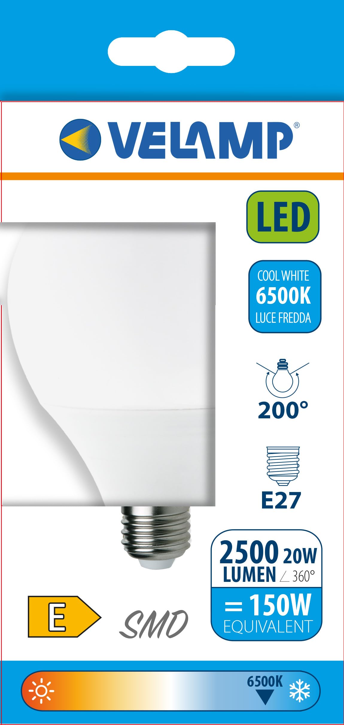 Velamp Lampadina LED A95 LB221S-65K 20W – 2.500 lm, attacco E27 7