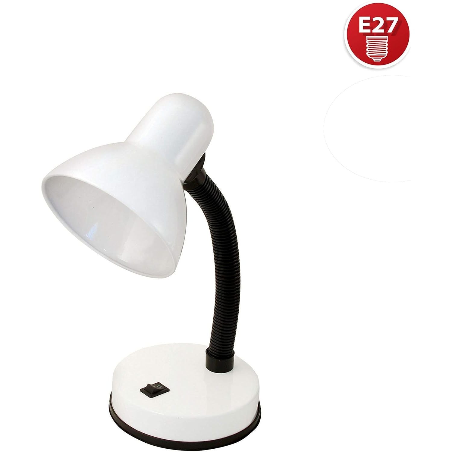 Velamp Charleston - Lampada da tavolo bianca con attacco E27
