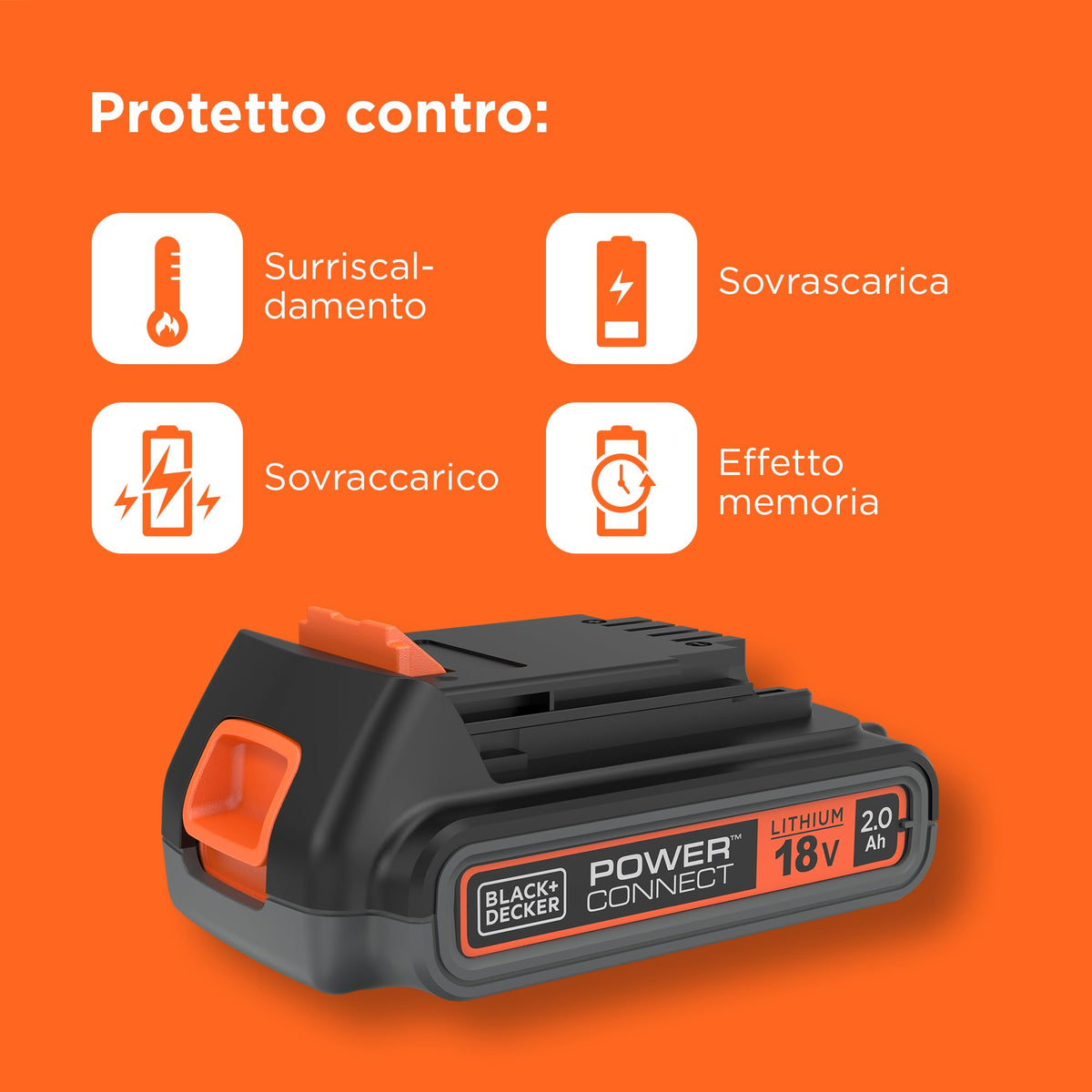 Black+Decker Batteria agli ioni di litio 18 V 2,0 Ah 7