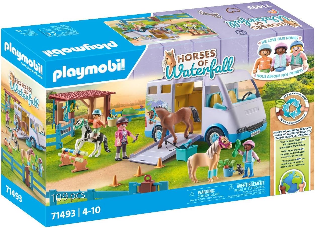 Playmobil - 71493 - Horses of Waterfall - Trasporto Cavalli e stalla