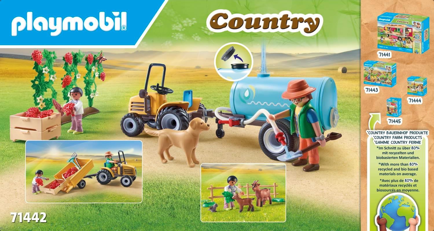 Playmobil - 71442 - Country - Trattore con rimorchio e cisterna