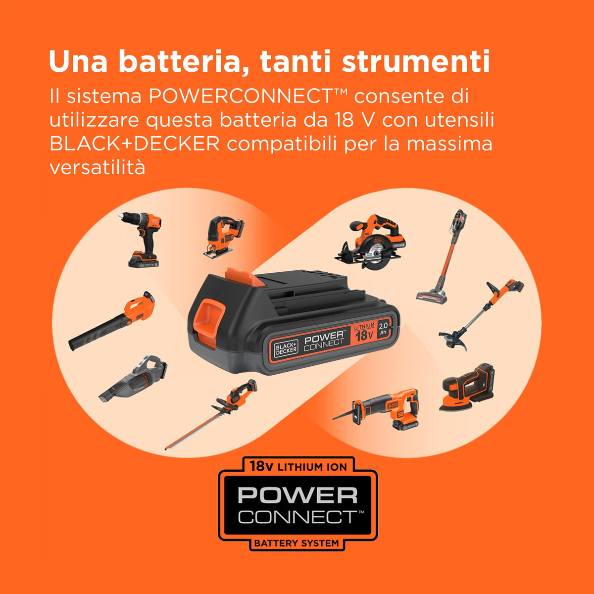 Black+Decker Batteria agli ioni di litio 18 V 2,0 Ah 2