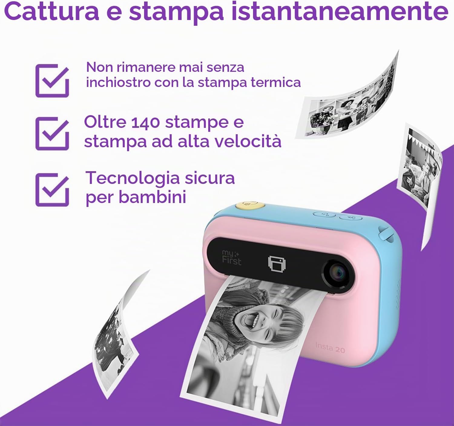 MYFIRST INSTA20 BUNDLE con 6 Rotoli di Carta e Borsa