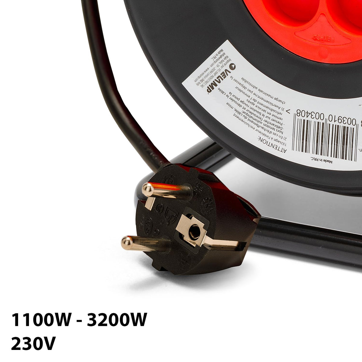 Velamp Prolunga con avvolgicavo REEL-FR-15 15 m – 4 prese 16 A 4