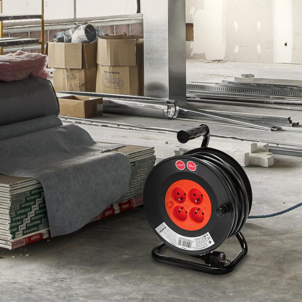 Velamp Prolunga con avvolgicavo REEL-FR-15 15 m – 4 prese 16 A 7