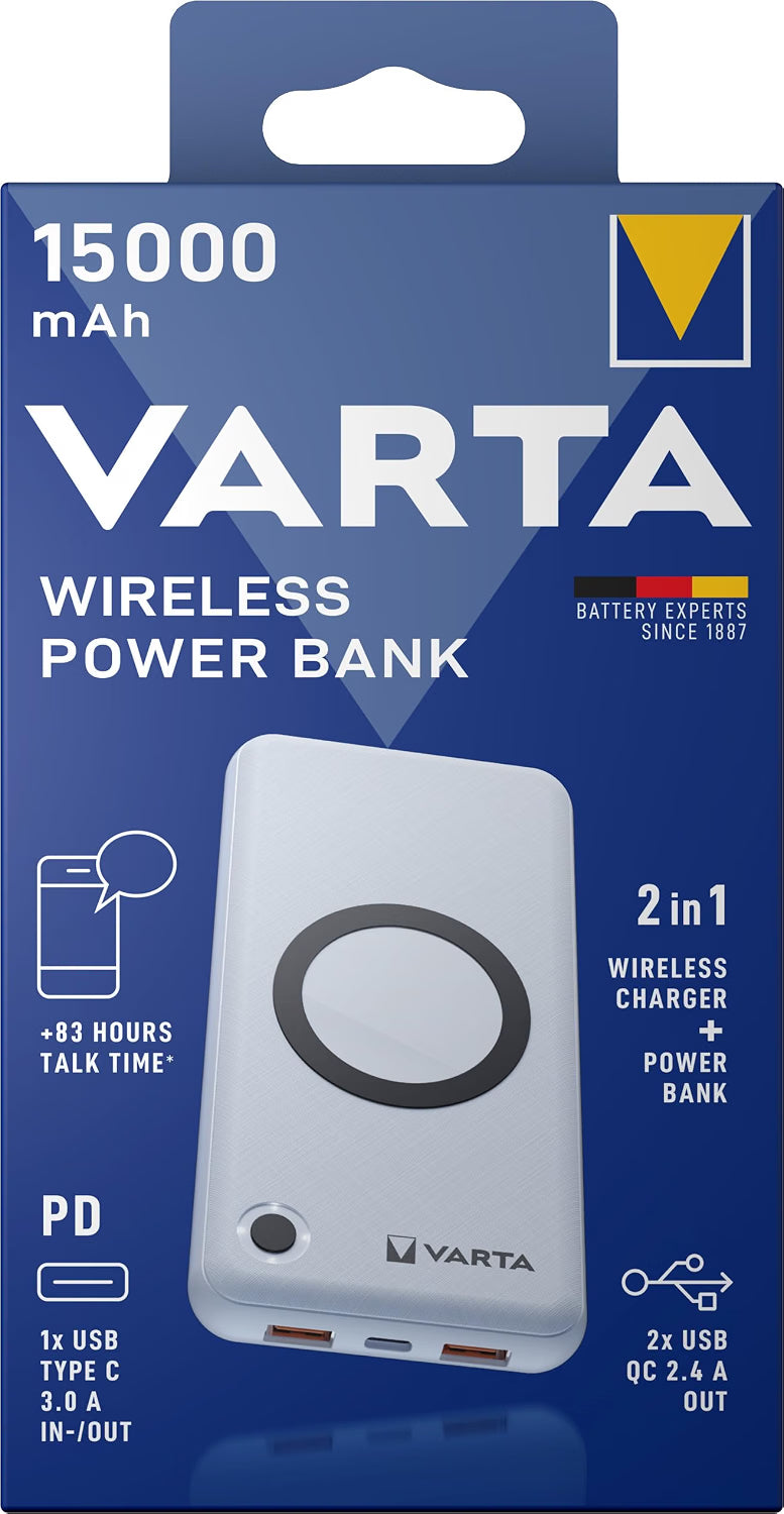 VARTA PowerBank Wireless Qi USB-C PD