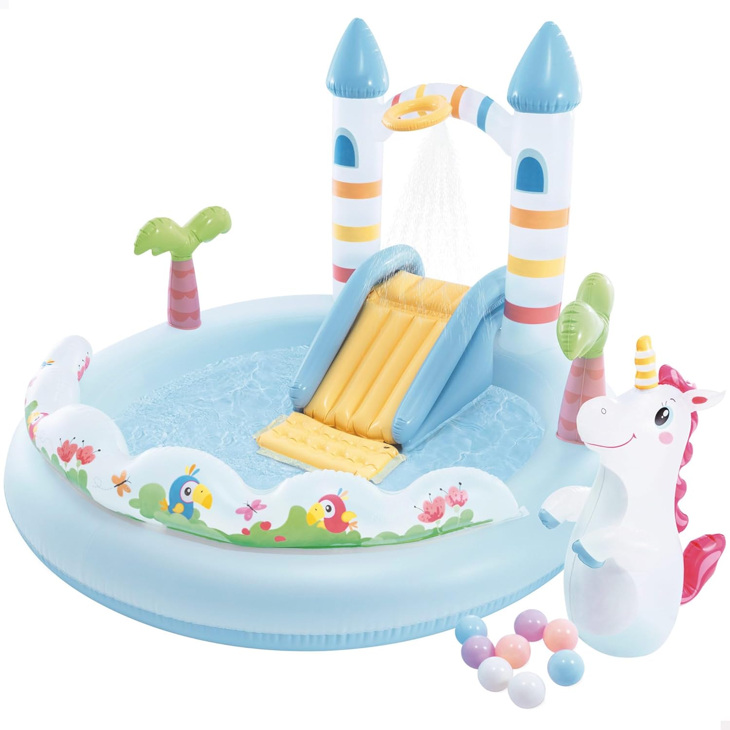 Intex 56148 Playcenter Castello Unicorno Piscina Gonfiabile Bambini 196x178x127 cm
