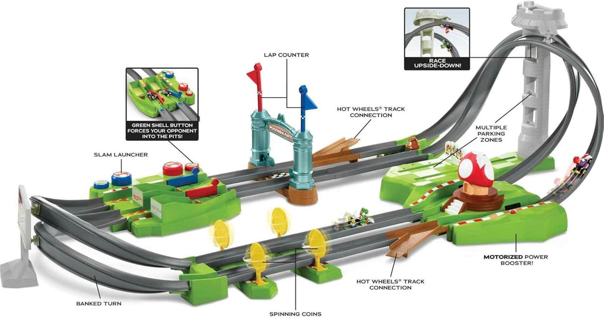 Hot Wheels - Playset Pista Circuito Mario Kart