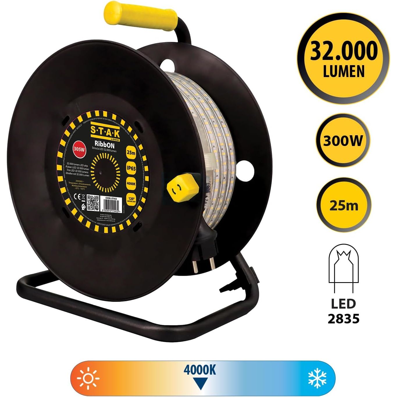 Velamp Stak RibbON - Striscia LED IP65 con avvolgitore