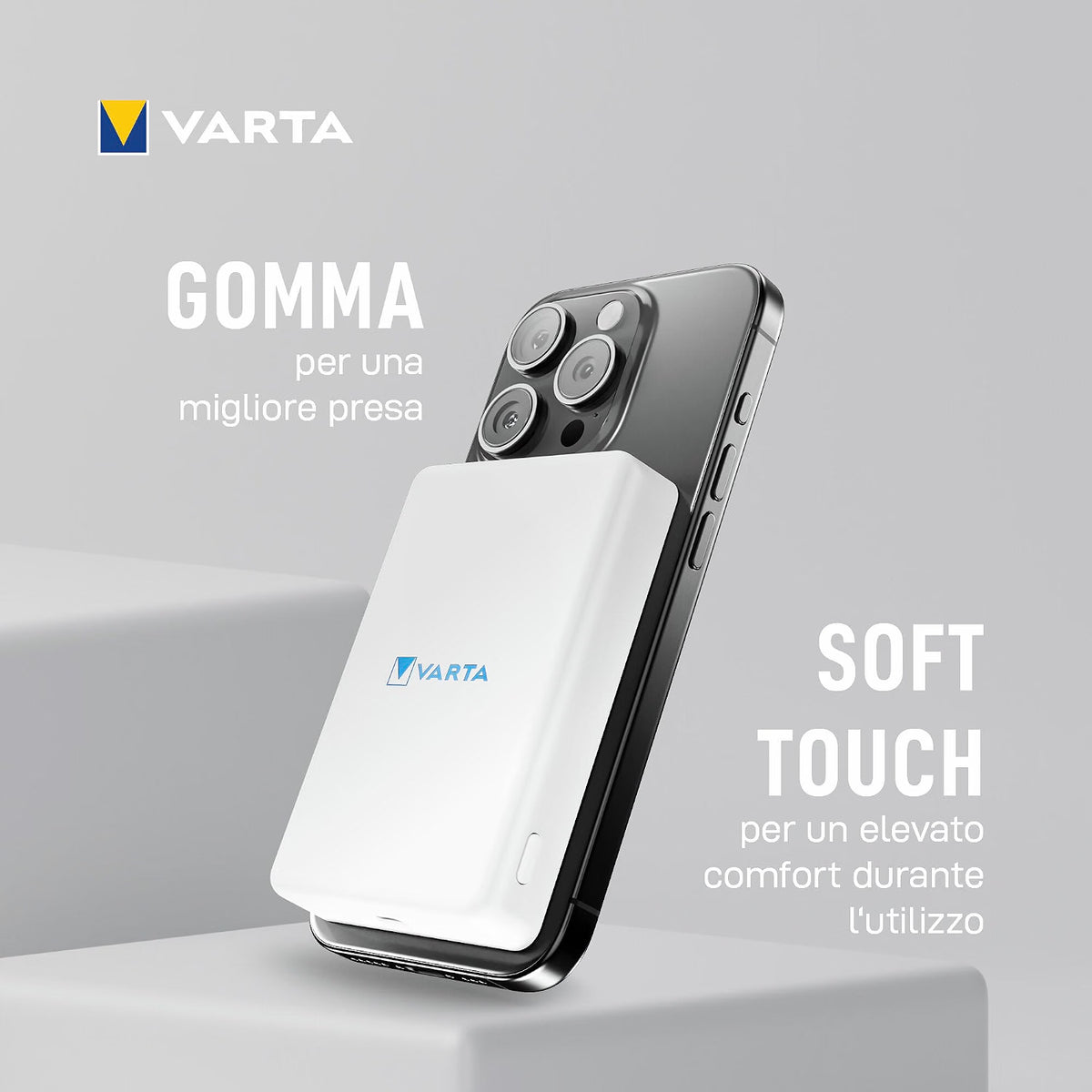 VARTA Mag Pro Power Bank Magnetico 5.000mAh Wireless 7,5W USB-C Bianco