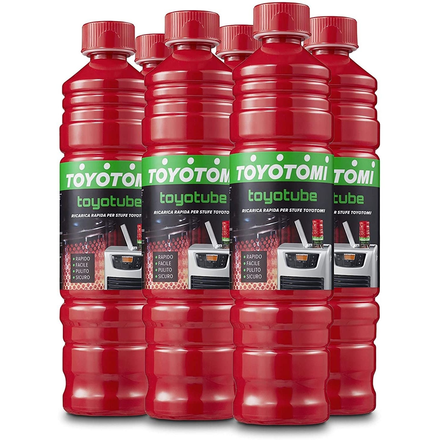 TOYOTOMI Toyotube 6 Taniche LT. 1,4  Combustibile Liquido Per Stufe Comodo e Pulito