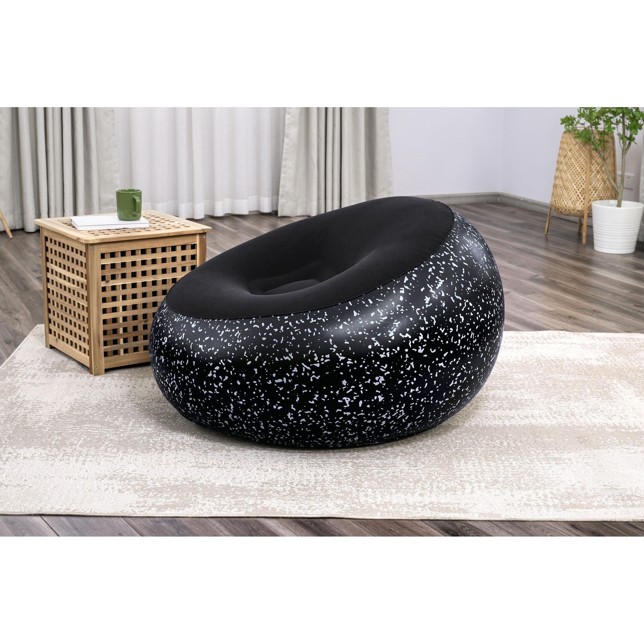 Bestway Poltrona Pouf Gonfiabile – seduta morbida regolabile, 112x112x66 cm