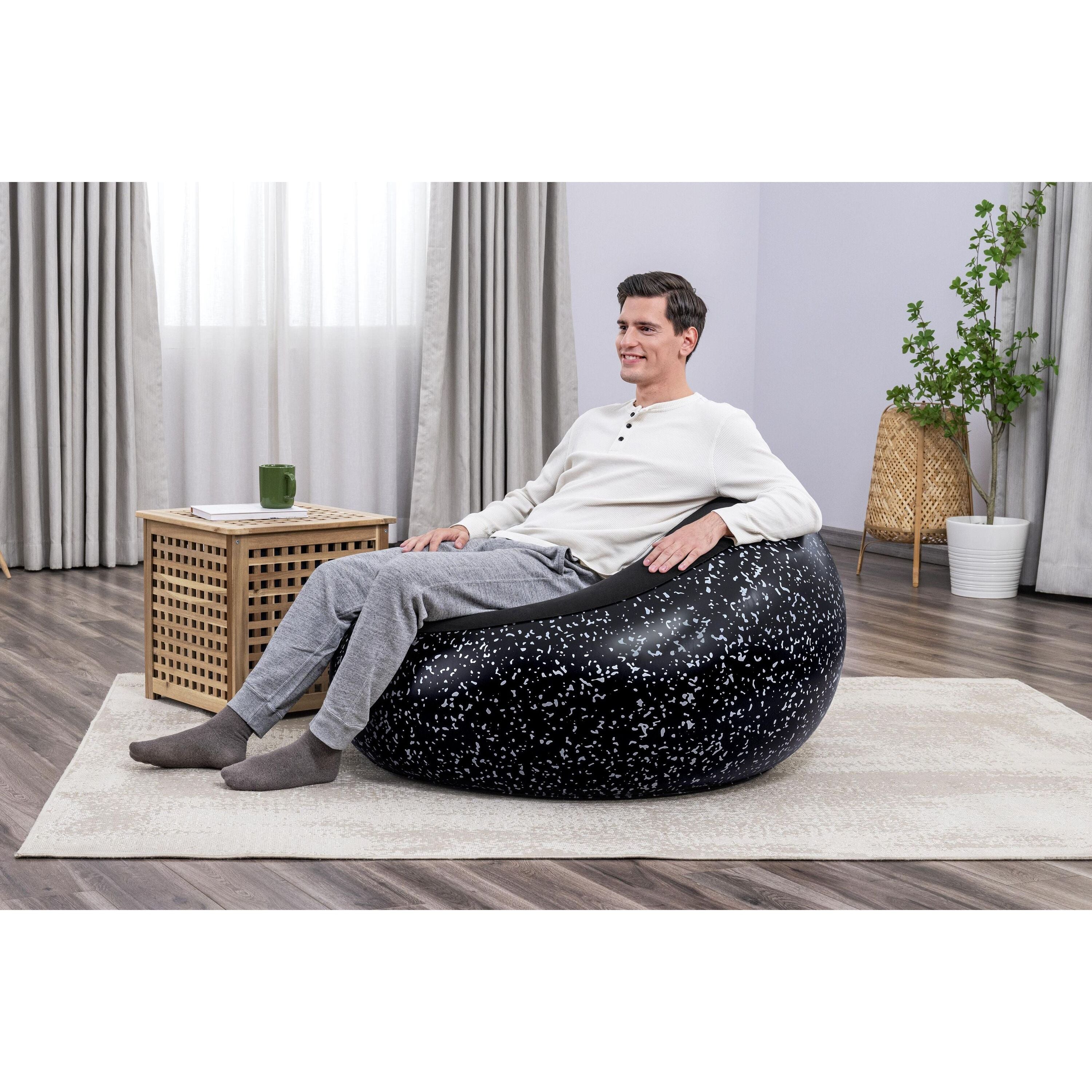 Bestway Poltrona Pouf Gonfiabile – seduta morbida regolabile, 112x112x66 cm