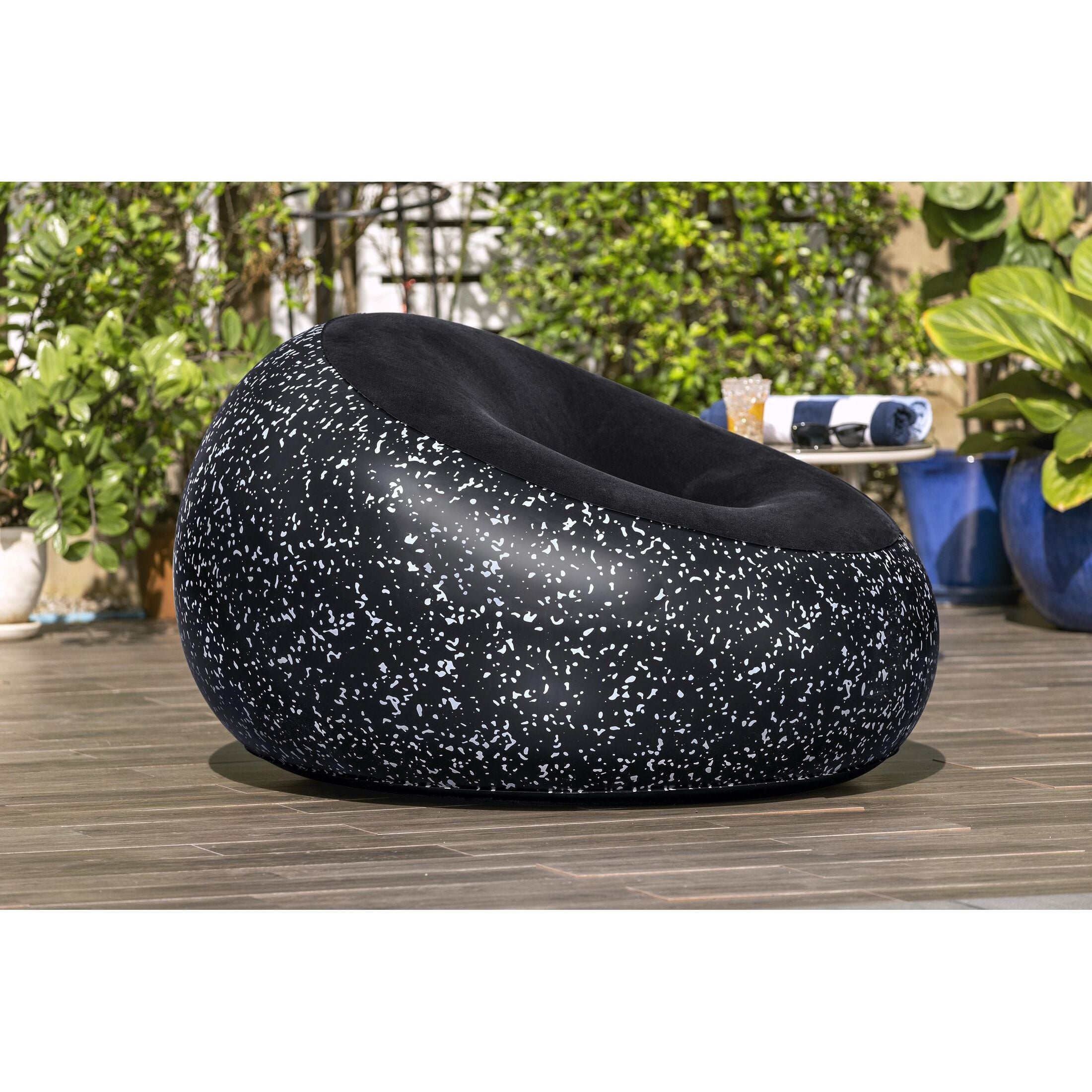 Bestway Poltrona Pouf Gonfiabile – seduta morbida regolabile, 112x112x66 cm