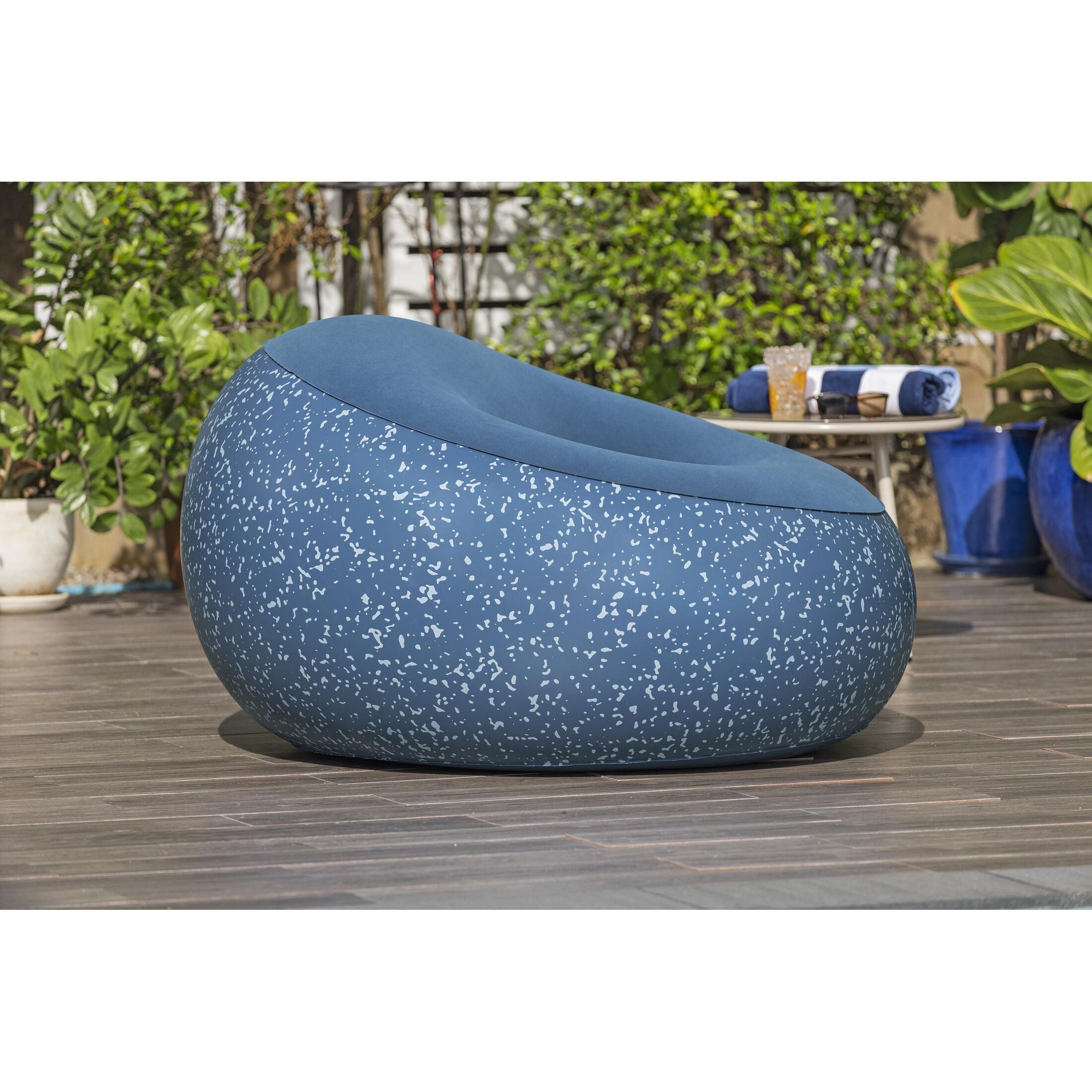 Bestway Poltrona Pouf Gonfiabile – seduta morbida regolabile, 112x112x66 cm