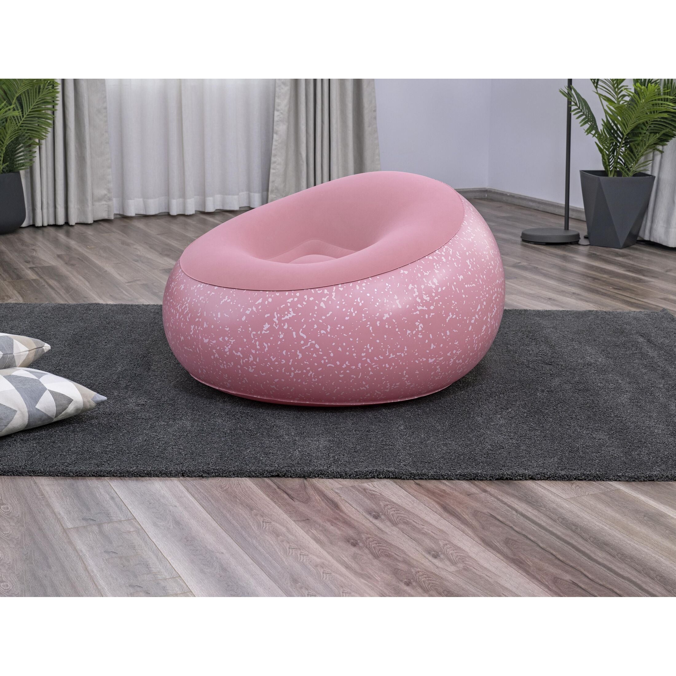 Bestway Poltrona Pouf Gonfiabile – seduta morbida regolabile, 112x112x66 cm