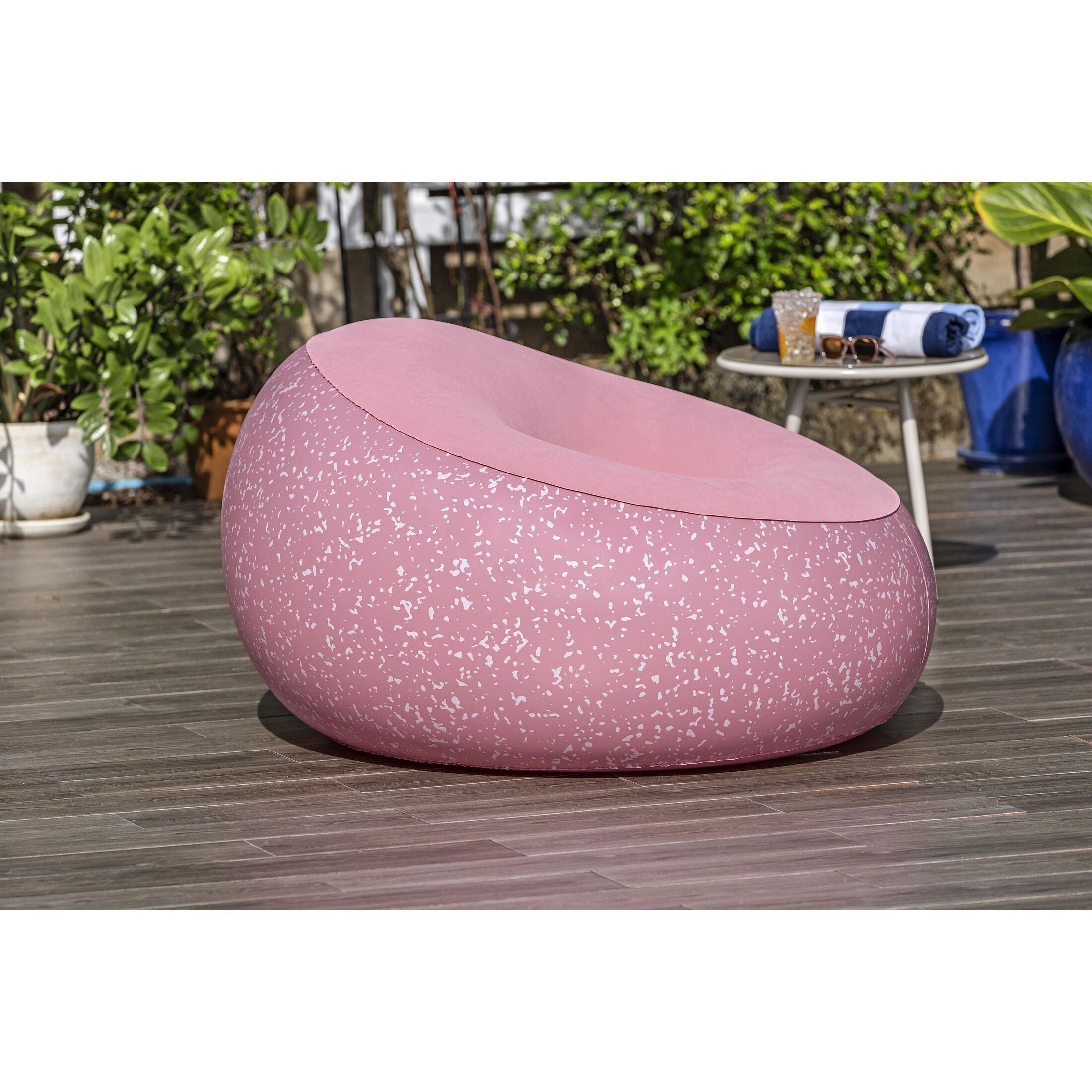 Bestway Poltrona Pouf Gonfiabile – seduta morbida regolabile, 112x112x66 cm