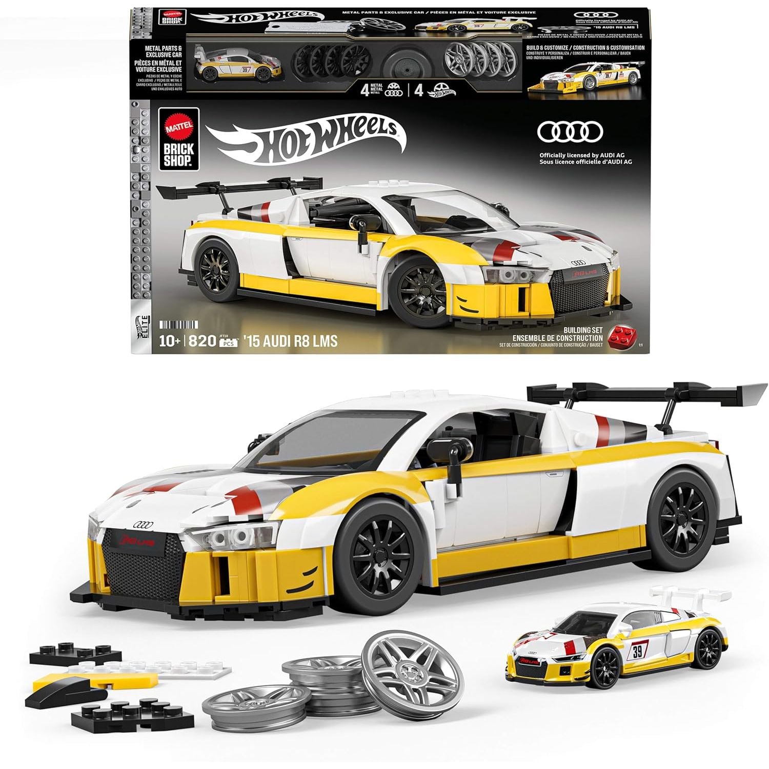 Mattel Brick Shop Hot Wheels - 15 Audi R8 LMS Serie Elite - 820 pcs