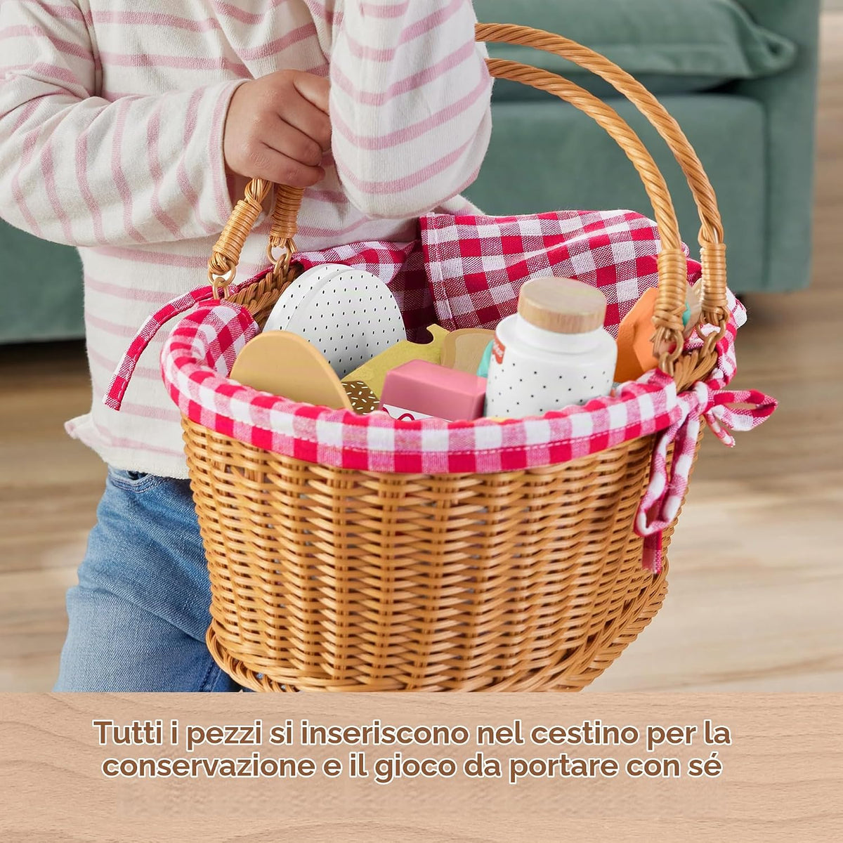 Fisher-Price - Cestino da Picnic in Legno