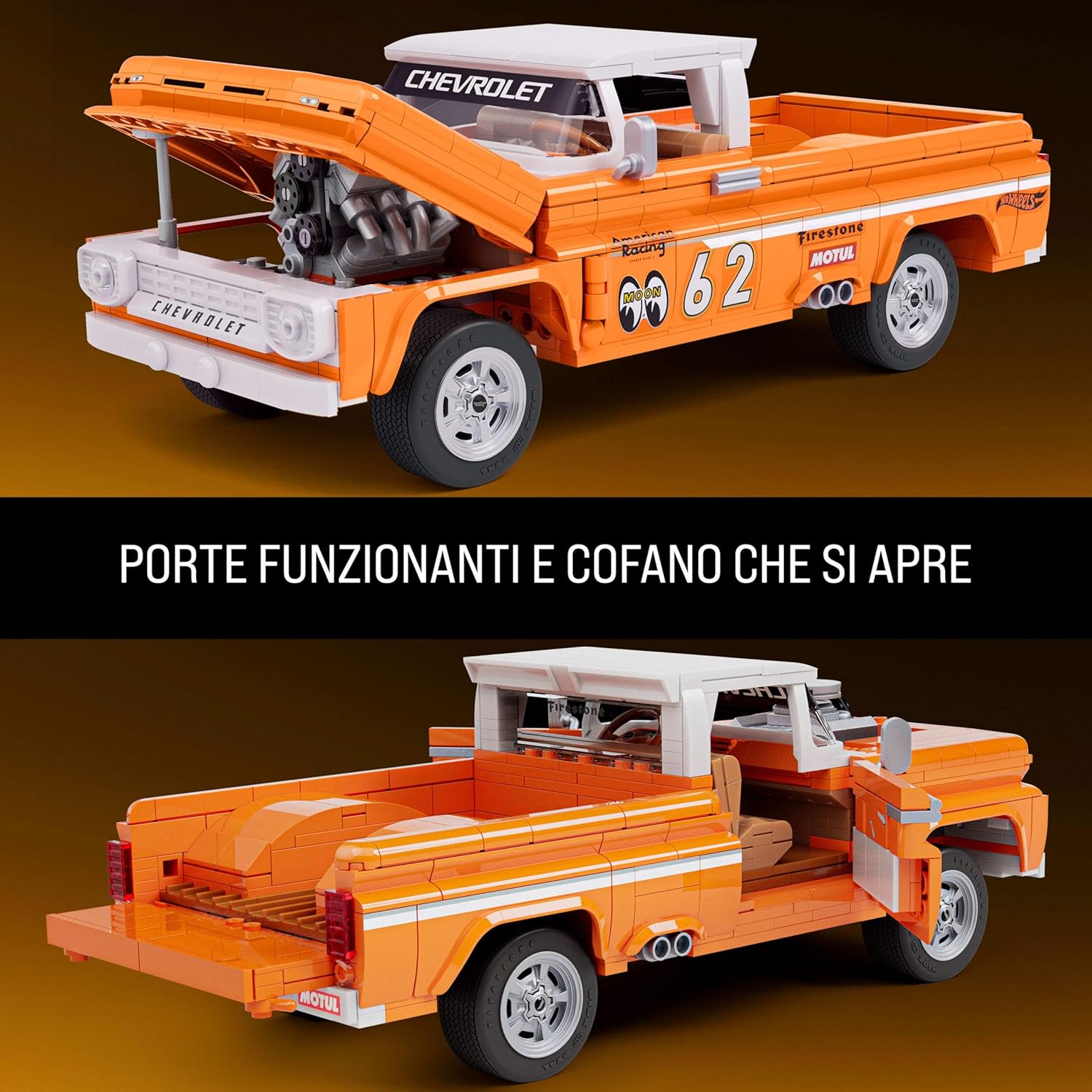 Mattel Brick Shop Hot Wheels - Custom 62 Chevy Pickup - 858 pcs