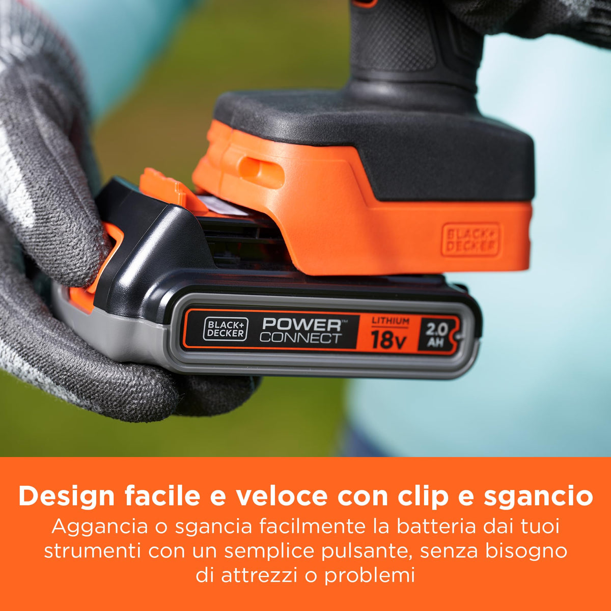 Black+Decker Batteria agli ioni di litio 18 V 2,0 Ah 6