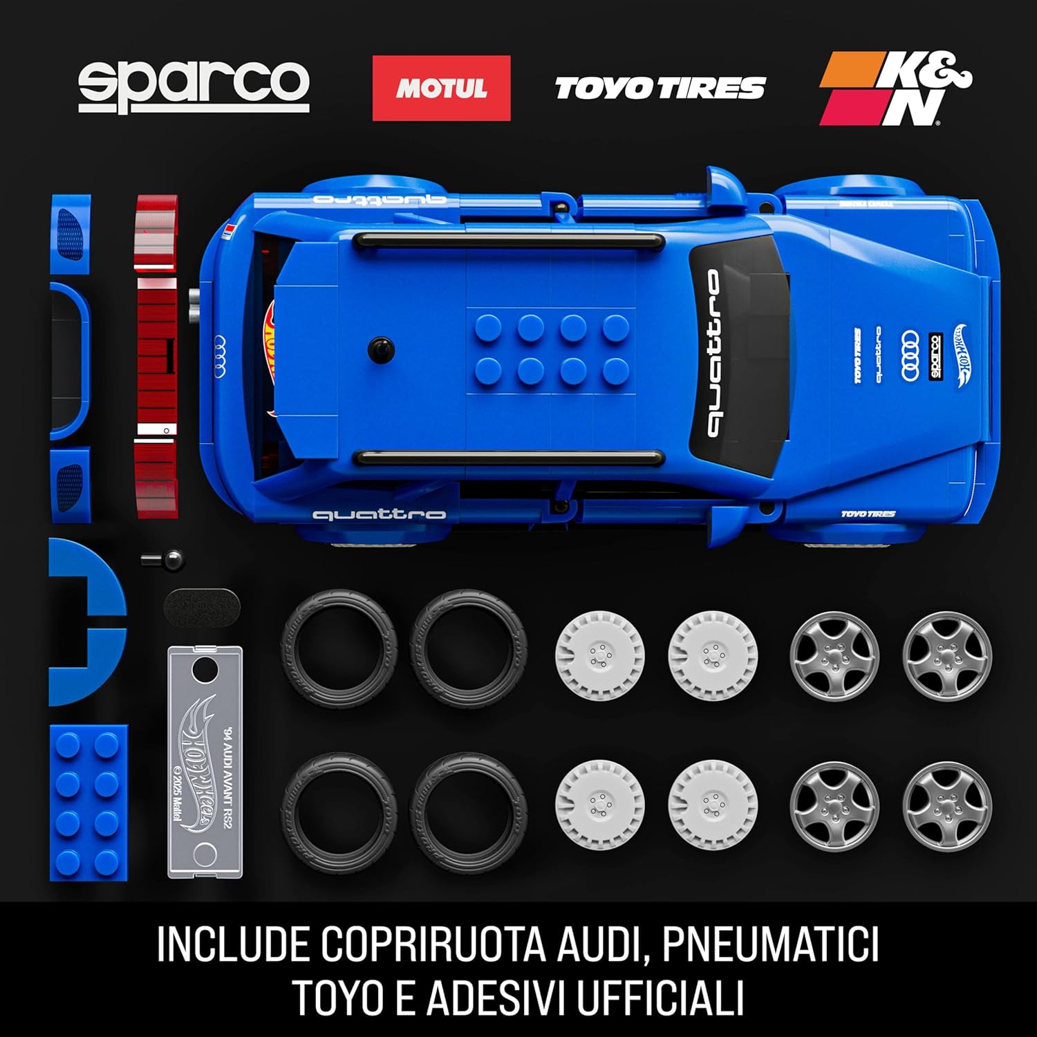 Mattel Brick Shop Hot Wheels - 94 Audi Avant RS2 Serie Speed - 253 pcs