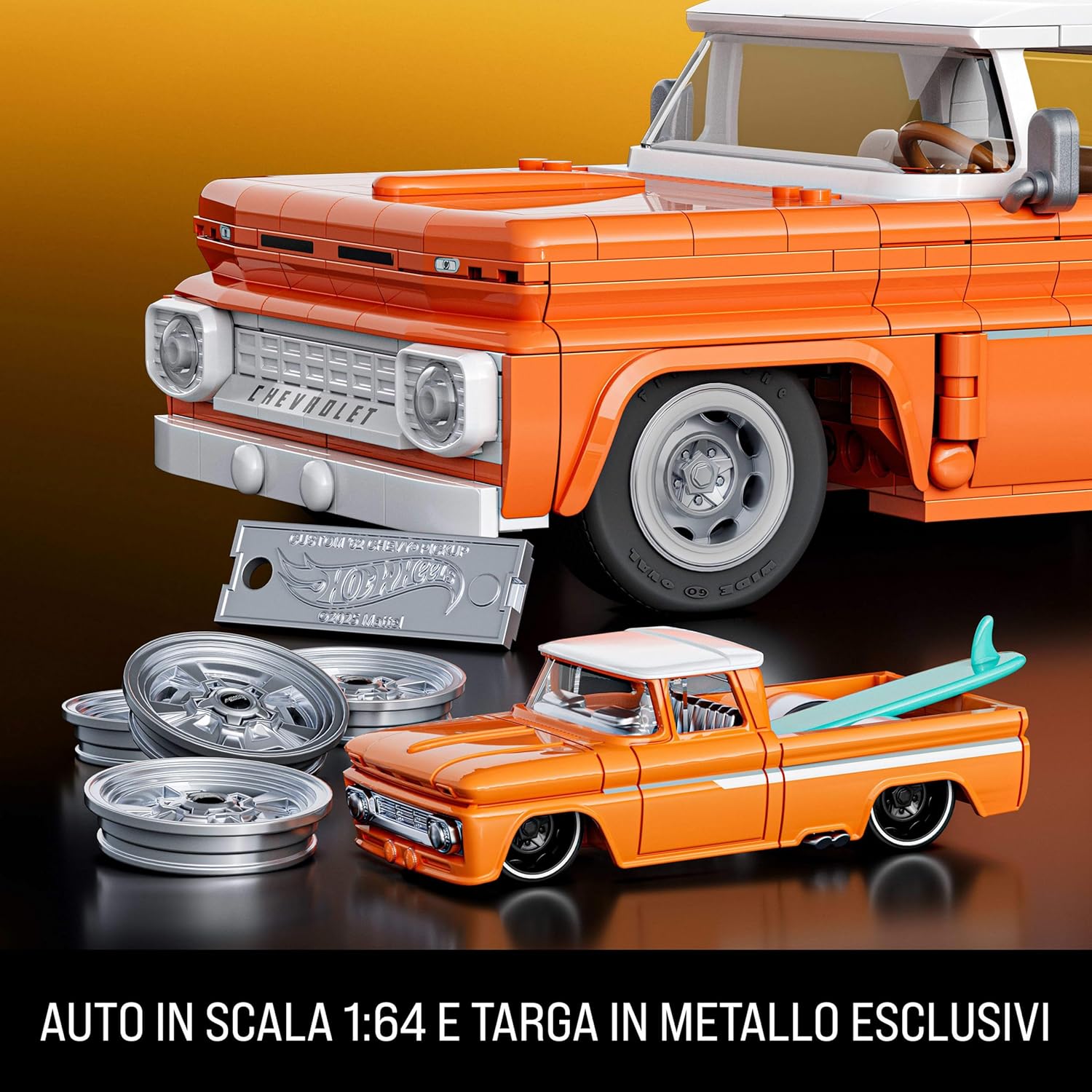 Mattel Brick Shop Hot Wheels - Custom 62 Chevy Pickup - 858 pcs