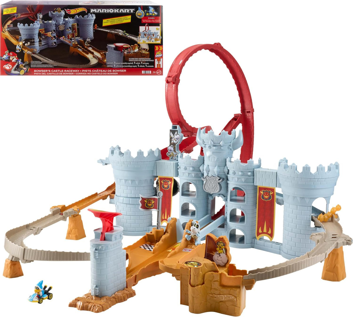 Hot Wheels - Mario Kart Bowser's Castle Raceway Playset