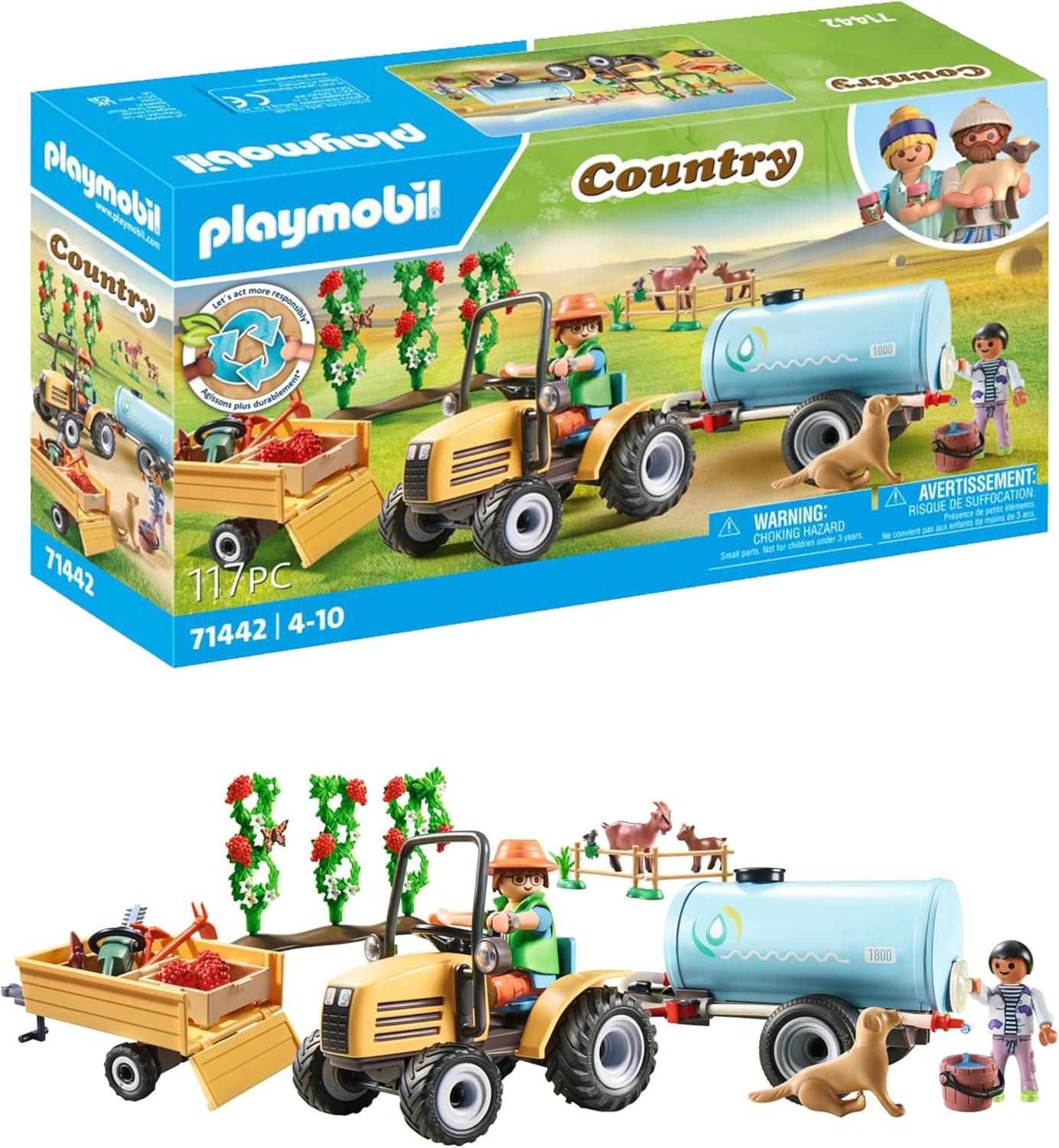 Playmobil - 71442 - Country - Trattore con rimorchio e cisterna