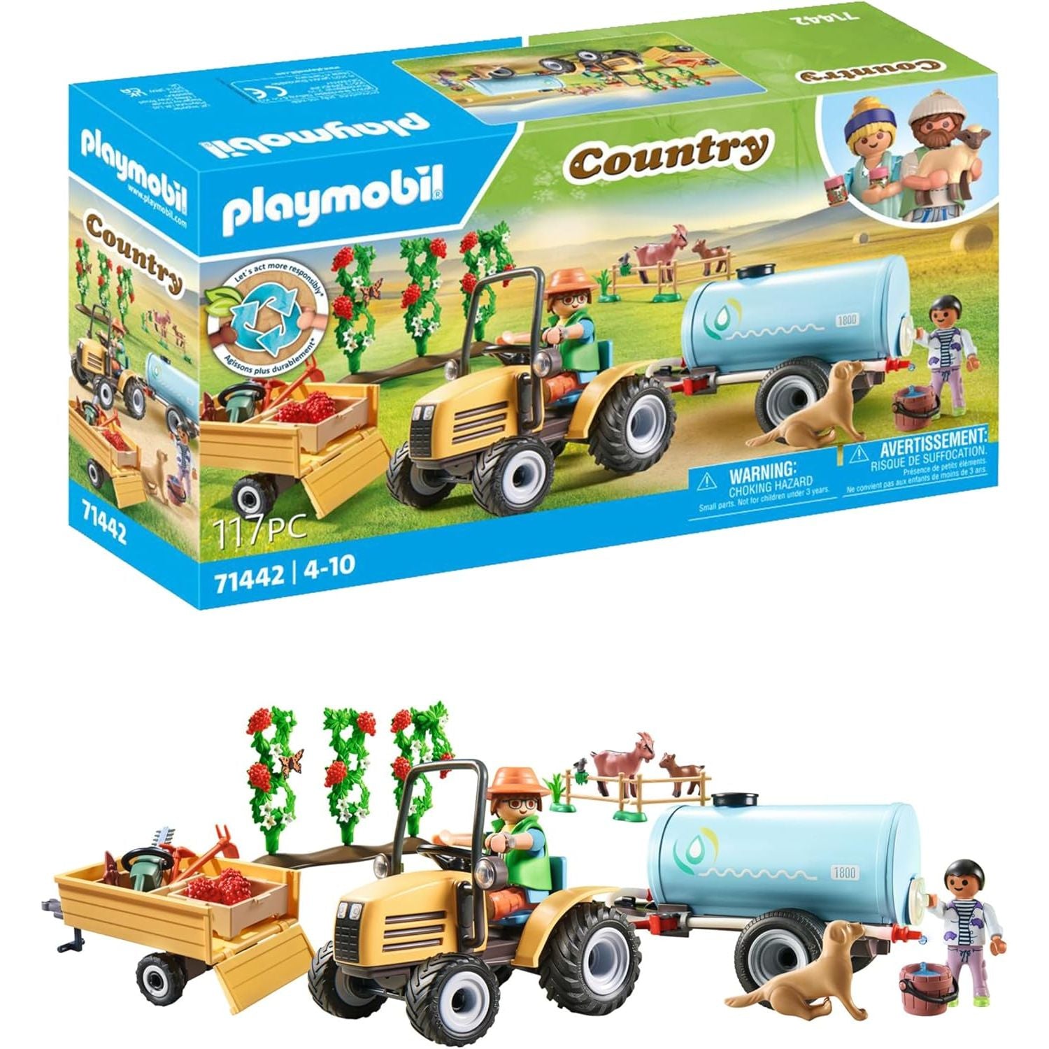 Playmobil - 71442 - Country - Trattore con rimorchio e cisterna