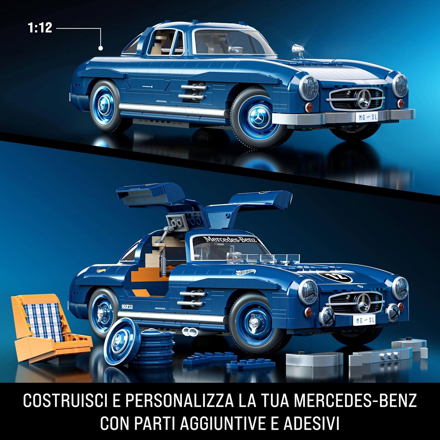 Mattel Brick Shop Hot Wheels - Mercedes-Benz 300 SL - 1600 pcs